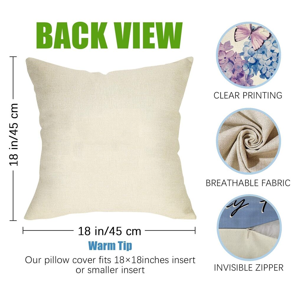 5953 Spring Summer Butterfly Decorative Throw Pillow Covers 18 x 18 Set of - Picture 2 of 6